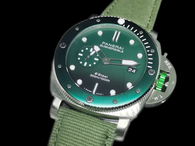 47mm Nato Strap Submersible Quarantaquattro Esteel Verde Smeraldo PAM 1287 Green PA364