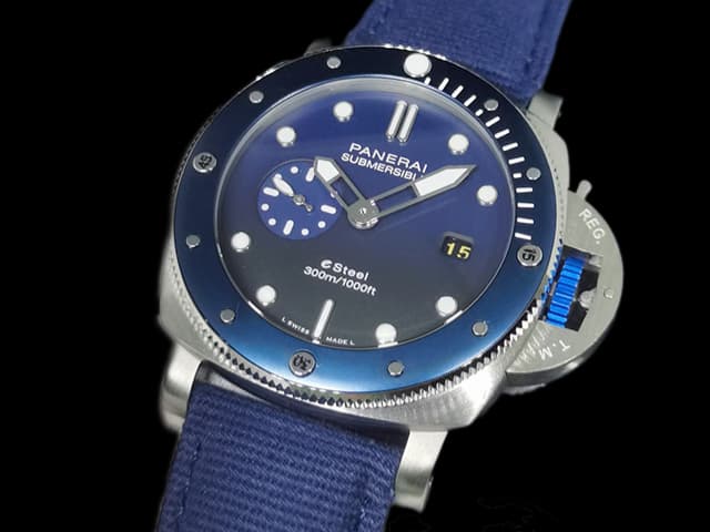 47mm Nato Strap Submersible Quarantaquattro Esteel Verde Smeraldo PAM 1289 Blue PA365