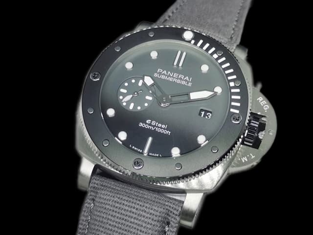 47mm Nato Strap Submersible Quarantaquattro Esteel Verde Smeraldo PAM 1288 Grey PA366