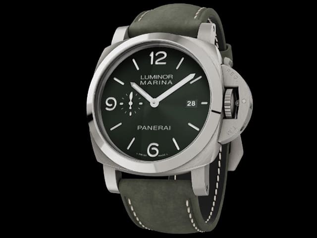 44mm Leather Strap Luminor Marina PAM 3325 Automatic Green PA389