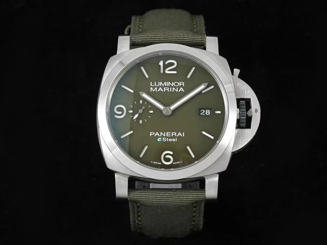 44mm Luminor Marina ESteel Blue Profondo Nylon Strap PAM 1356 Green Dial PAN-22002