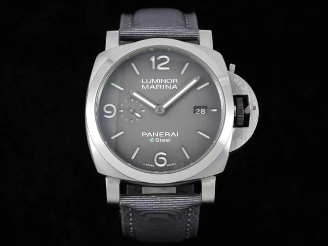 44mm Luminor Marina ESteel Blue Profondo Nylon Strap Grigio Roccia PAM 1358 PAN-22003