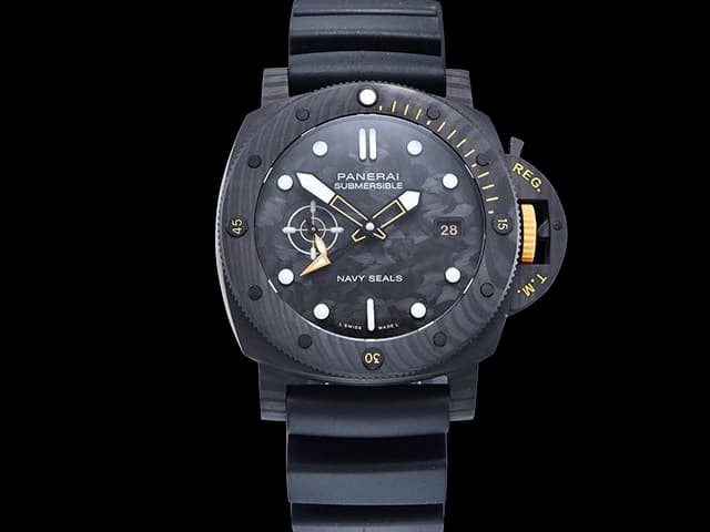 Carbon 44mm Submersible GMT Carbotech Navy Seal PAM 1324 Black Dial PAN-23003