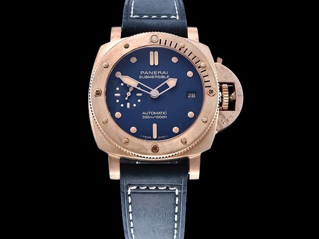 Bronzo 42mm Submersible Blu Abisso Leather Strap PAM 1074 PAN-23005