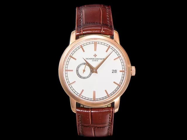 18K Rose Gold 38mm Patrimony 87172 Leather Strap 2455 Automatic White Dial VC-25002