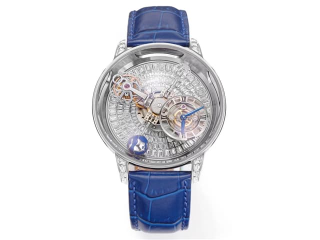 47mm Leather Strap Astronomia Tourbillon Steel Transparent Sapphire Diamond JAC-23011