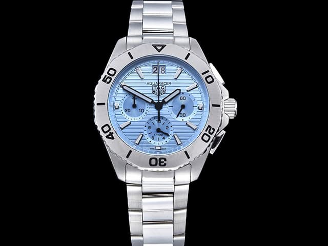 40mm Aquaracer Steel Quartz Chronograph Blue Dial TAG1006