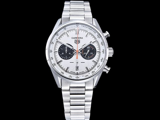 42mm Carrera Quartz Chronograph Steel White Dial TAG1007