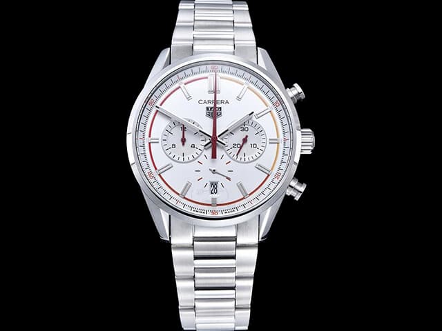 42mm Carrera Quartz Chronograph Steel White Dial TAG1012