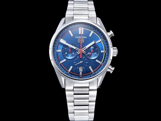 42mm Carrera Quartz Chronograph Steel Blue Dial TAG1017