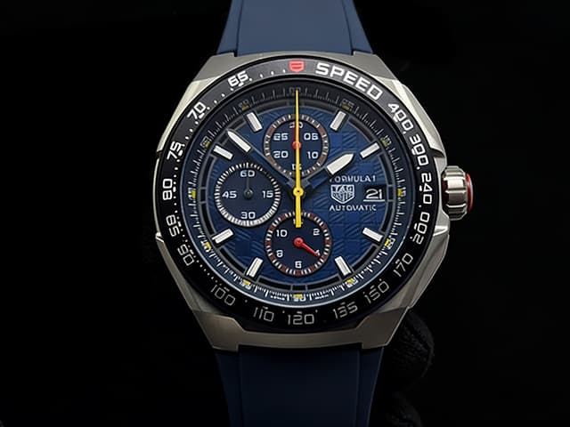 44mm Formula 1 Rubber Strap Quartz Chronograph Blue Dial TAG1026