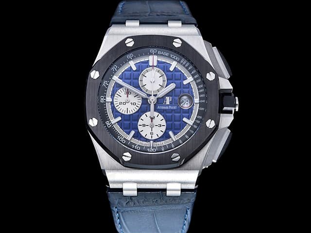 44mm Royal Oak Offshore Chronograph 3126 Rubber Strap 26401 Blue Dial AP-15016