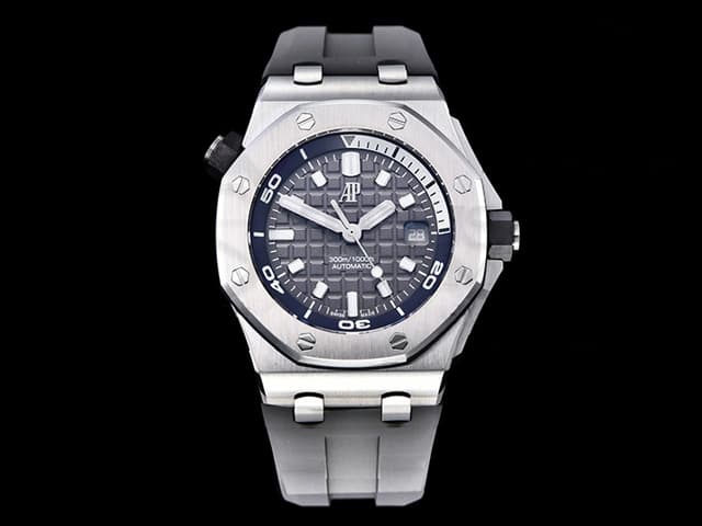 42mm Royal Oak Offshore Diver Rubber Strap 15720 Automaitc Grey Dial AP-21063