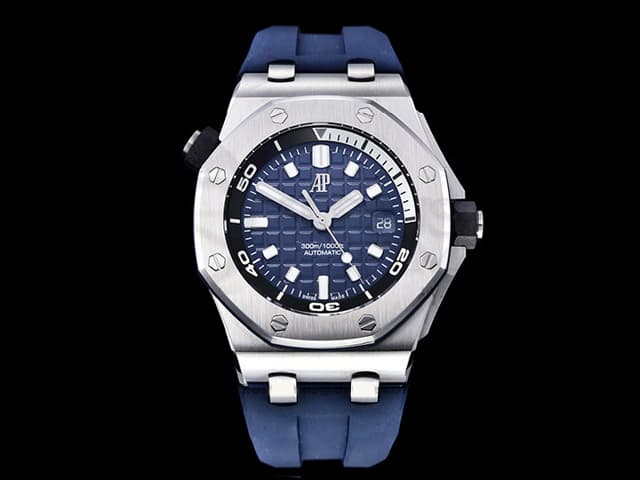 42mm Royal Oak Offshore Diver Rubber Strap 15720 Automaitc Blue Dial AP-21064