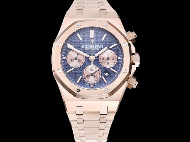 Rose Gold 41mm Royal Oak Chronograph 26240 50th Anniversary Blue Dial AP-24035