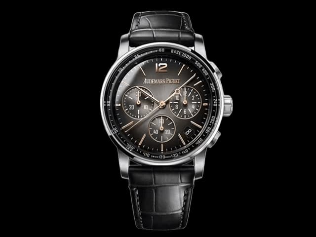 41mm CODE 11.59 Chrono 26393 Leather Strap 4401 Smoked Black Dial AP-26002