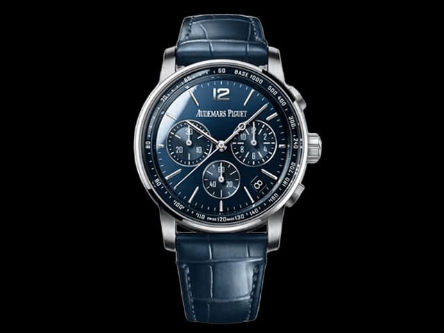 41mm CODE 11.59 Chrono 26393 Leather Strap 4401 Blue Dial AP-26003