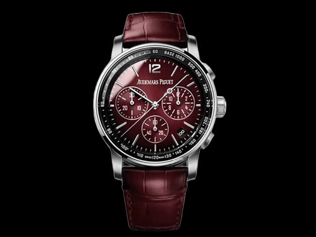 41mm CODE 11.59 Chrono 26393 Leather Strap 4401 Smoked Red Dial AP-26005