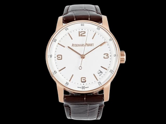 Rose Gold 41mm CODE 11.59 15210 Leather Strap 4302 White Dial AP-26014