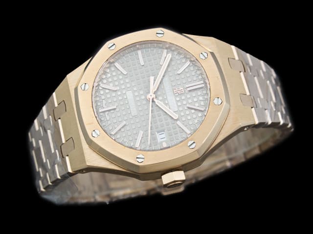 Rose Gold 37mm Royal Oak Lady 15450 Steel Automatic Grey Dial AP732