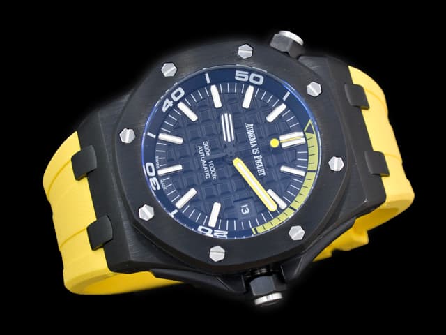 PVD 42mm Royal Oak Offshore Diver Rubber Strap 15703 Automaitc Black Dial AP796