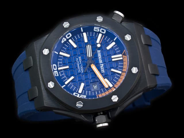 PVD 42mm Royal Oak Offshore Diver Rubber Strap 15703 Automaitc Blue Dial AP803