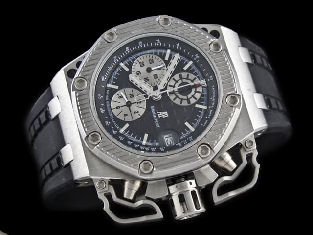 45mm Royal Oak Offshore Survivor Rubber Strap 26165 Quartz Black Dial AP834