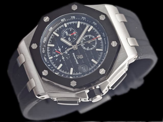 44mm Royal Oak Offshore Rubber Strap 26400 Quartz Black Dial AP864