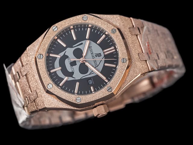 Rose Gold 42mm Royal Oak Skull Steel Black Dial AP903