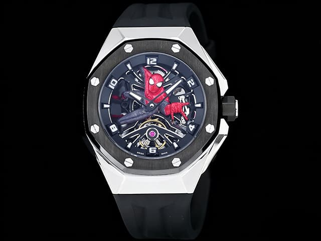 43mm Royal Oak Concept Spider-Man Rubber Strap Tourbillon Black Dial AP931