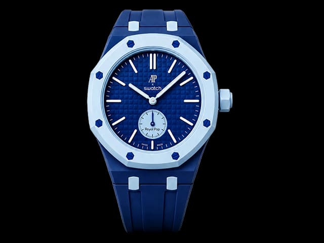 40mm Swatch Royal Pop Quartz Blue Dial APS01