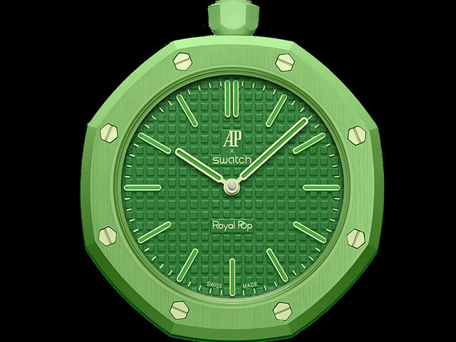40mm Swatch Royal Pop Quartz Green Dial APS06