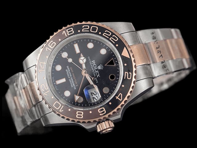 Two Tone Rose Gold 40mm GMT Master II 126711 Black Dial RL1196