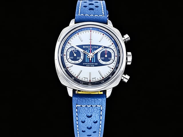 38mm Leather Strap Top Time B01 Racing 7750 Automatic Chronograph Blue Dial BL-26041
