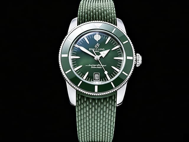42mm Rubber Strap Superocean Heritage B31 2824 Automatic Green Dial BL-26052