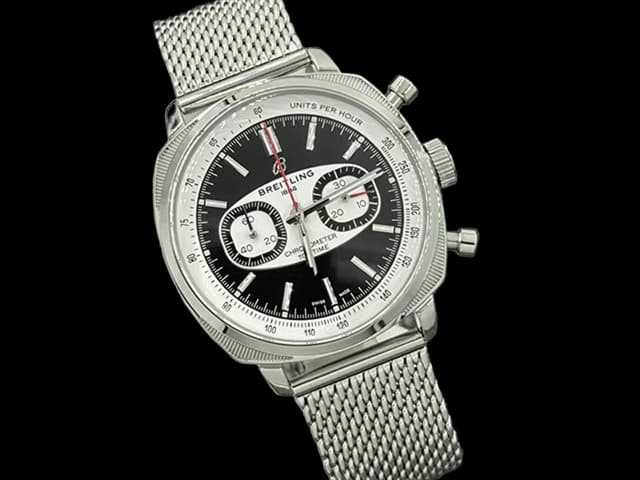 43mm Top Time Racing Quartz Chrono Steel Black Dial BL841
