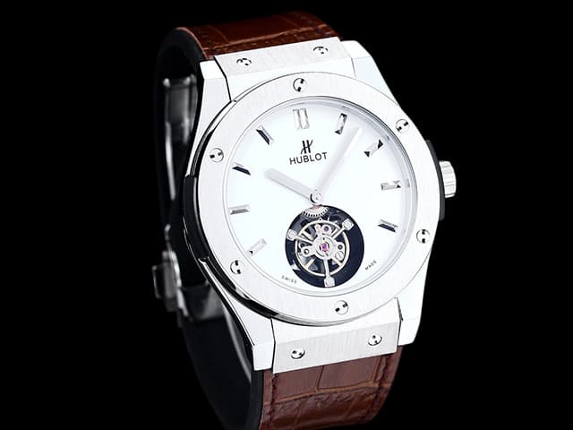 42mm Big Bang Rubber Strap Solo Bang Tourbillon White Dial HUB700