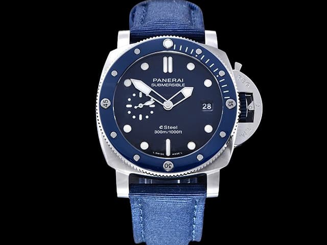 44mm Submersible Quarantaquattro Esteel Blu Smeraldo PAM 1289 Blue Dial PAN-23007